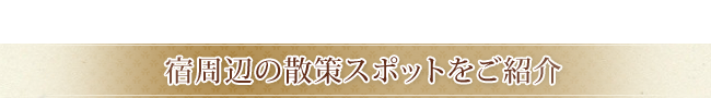 宿周辺の散策スポットをご紹介